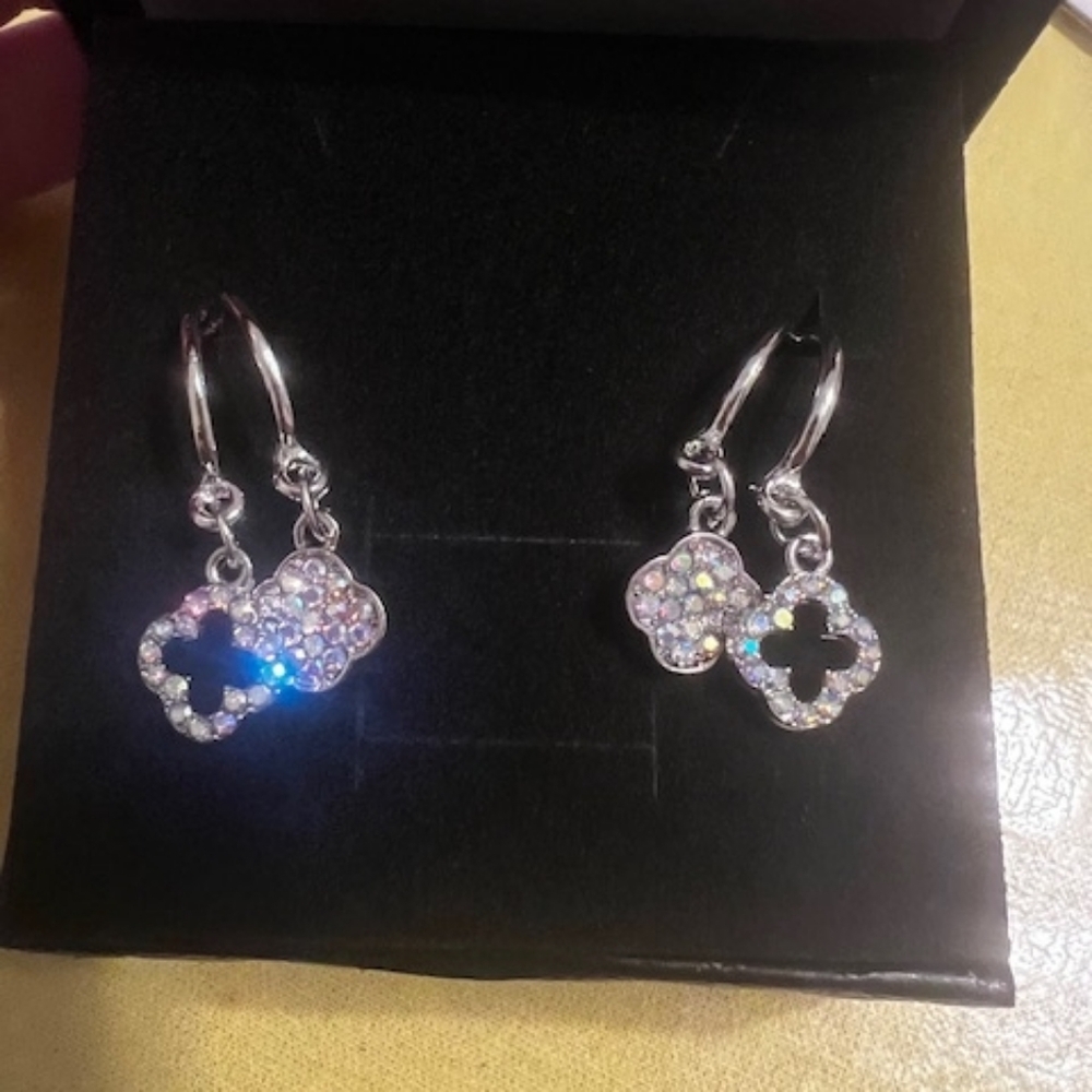 Elegant Silver Crystal Earrings